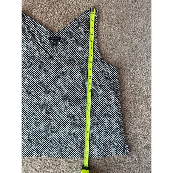 Eileen Fisher Boxy Razor Back Tank Top Black White Cream Womens Small Cotton - Picture 5 of 5